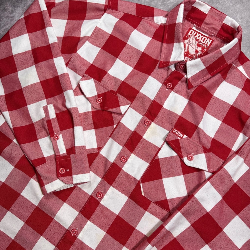 Dixxon Flannel Co The Otto Red White Buffalo Check D-Tech Shirt Mens 2X